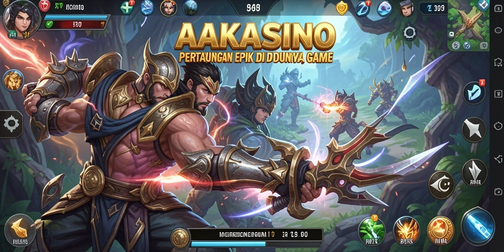 Screenshot gameplay AAKASINO yang menampilkan pertarungan seru dan karakter-karakter menarik.