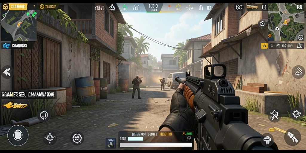 Tampilan menegangkan saat beraksi di CUANHOKI dengan gameplay FPS.