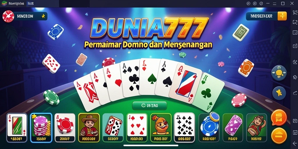 Tampilan gameplay seru dari DUNIA777 yang menyuguhkan hiburan domino.