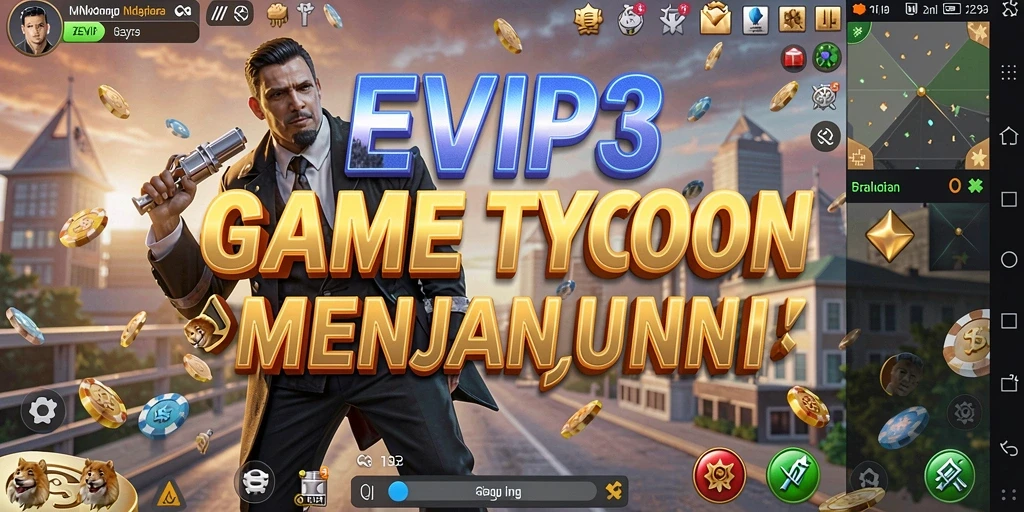 Tampilan gameplay EVIP3 yang mendebarkan dengan elemen Tycoon.