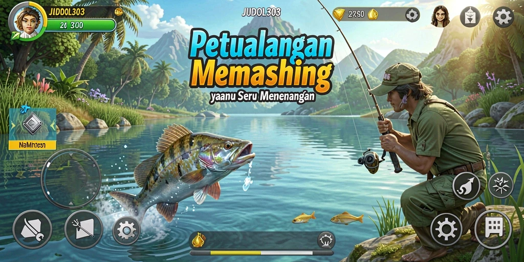 Screenshot permainan JUDOL303 yang menampilkan gameplay memancing yang menarik.