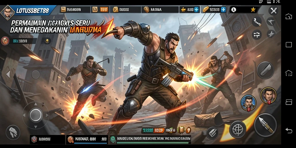 Tampilan aksi mendebarkan dari gameplay LOTUSBET88