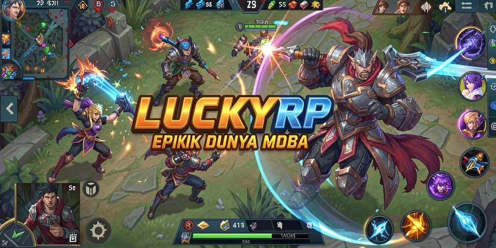 Tangkapan layar gameplay LUCKYRP dengan pertarungan seru di arena.