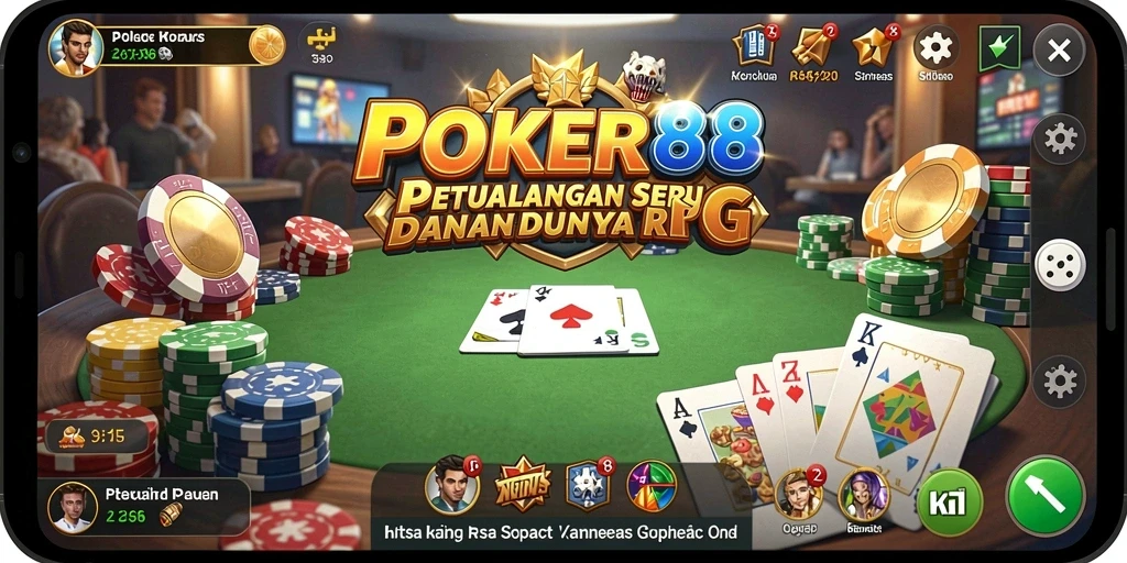 Screenshot POKER88 menampilkan aksi pertempuran RPG yang mendebarkan.