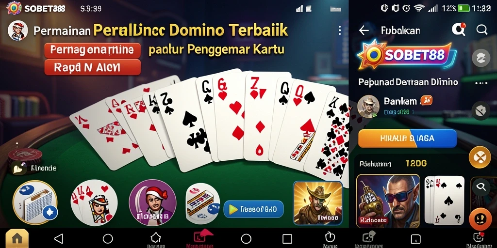 Tampilan seru permainan Domino dalam SOBET88 yang menarik.