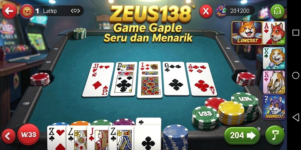 Gameplay ZEUS138 yang seru dan interaktif dalam bermain Gaple.